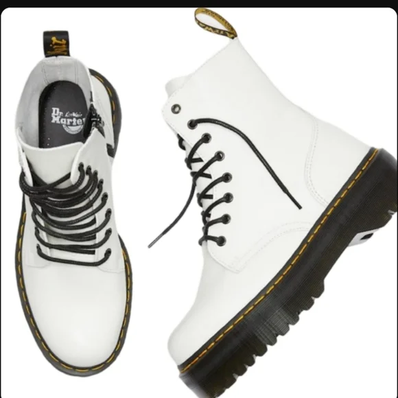 Dr. Martens Jadon BootsWhite Platform Chunky Combat Size 5 NEW - Picture 10 of 14